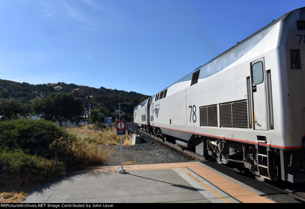 Two GEs get ready to lead Amtrak California Zephyr Train # 5 out of MTZ